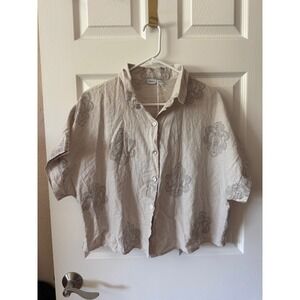 NWT CIVICO 51 Linen Blend Button Up Shirt Size Large